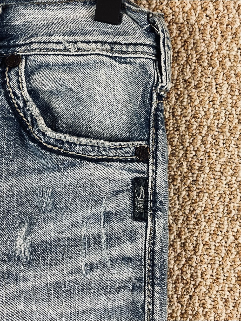 Silver ZAC Jeans Men 30x32 Blue Straight Relaxed Cowboy Western Denim T586 - Picture 3 of 14